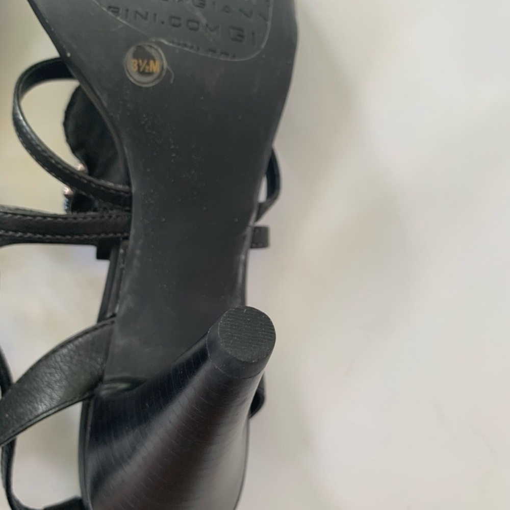 Gianni Bini Stone and Bead Strappy Heel Leather Sandals 8.5 - Picture 7 of 12